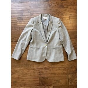 Calvin Klein Blazer Gray One Button Office Career Work Women's 12